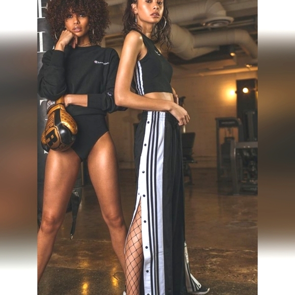 ADIDAS Black Adibreak Tear Away 3 Stripes  Snap Up Sides Track Pants - Picture 2 of 16